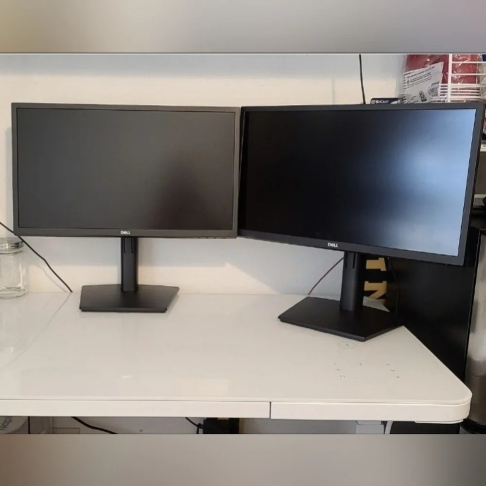 Two computer monitors